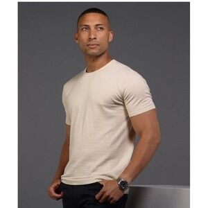 NWT Collars and Co Lucca Luxury Touch Cotton And Silk T-Shirt Sand Size 3XL